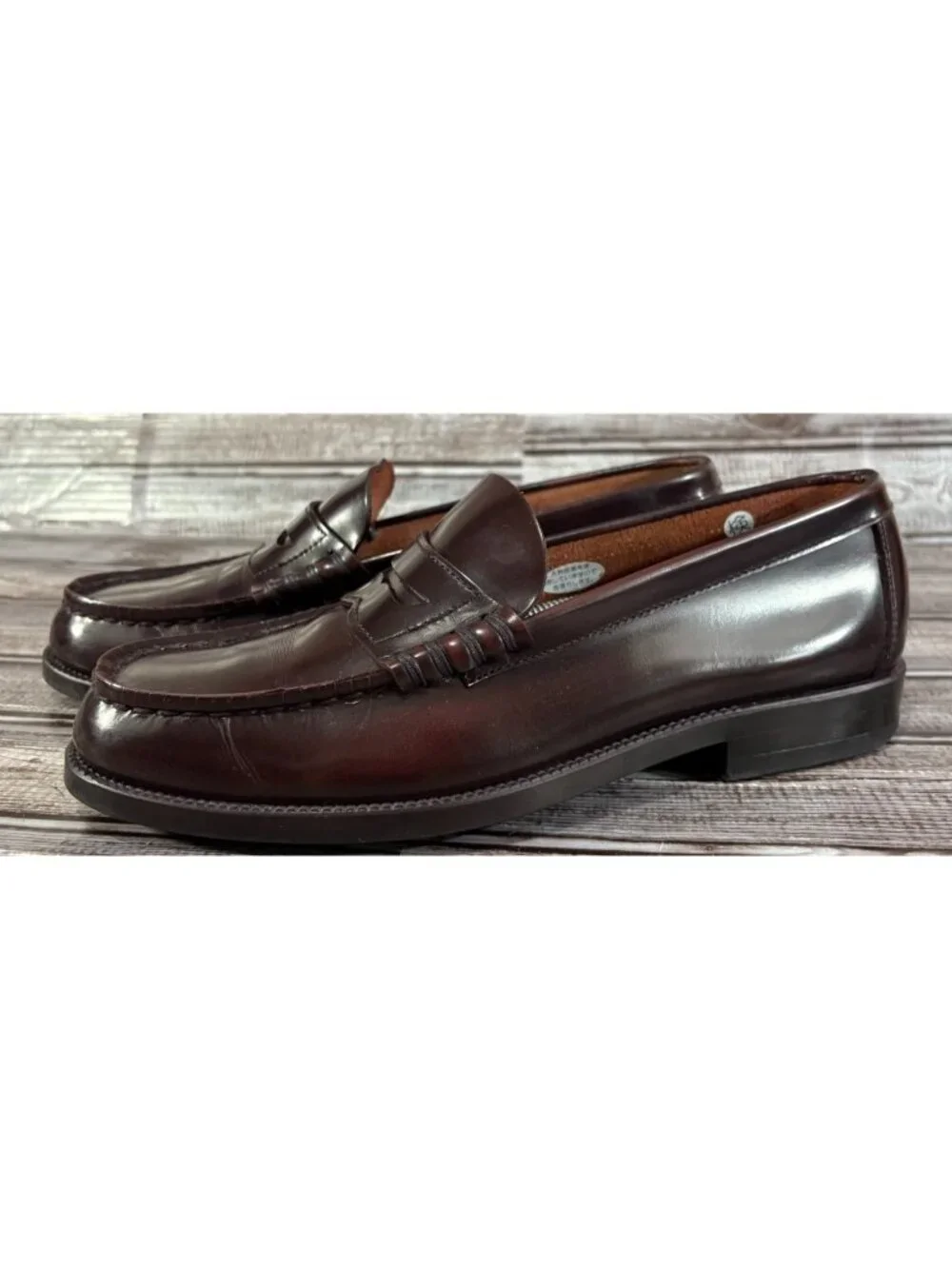 HARUTA 906 Penny Loafers Leather Size 25.5 EEE JP 7.5 US burgundy made in Japan